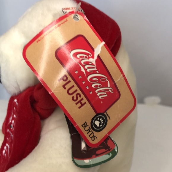 COCA COLA plush white mini bear by BOYDS BEARS. - Picture 2 of 10